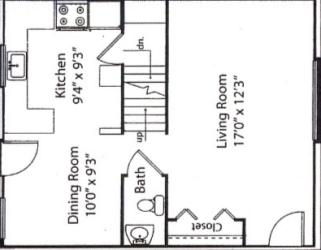 2 bedroom 1.5bath townhome main level