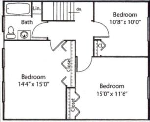 3bedroom townhome upper level