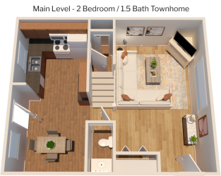 Towhnome main level 3d plan