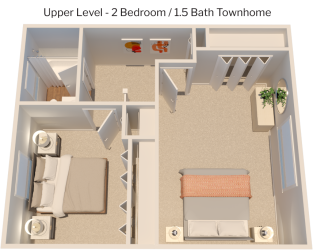 Towhnome upper level 3d plan